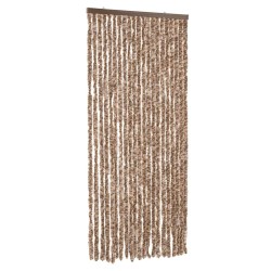 vidaXL Cortina antimoscas chenilla beige y marrón oscuro 90x200 cm