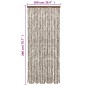 vidaXL Cortina antimoscas chenilla gris taupe y blanco 100x200 cm vidaXL Cortina antimoscas chenilla gris taupe y blanco 100x200 cm