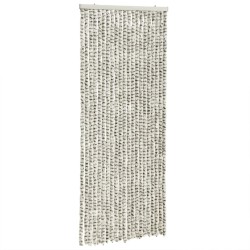 vidaXL Cortina antimoscas chenilla gris claro y gris oscuro 100x200 cm