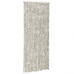 vidaXL Cortina antimoscas chenilla gris claro y gris oscuro 56x200 cm