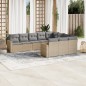 vidaXL Juego de sofás jardín con cojines beige 10 pzas ratán sintético vidaXL Juego de sofás jardín con cojines beige 10 pzas ratán sintético