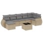 vidaXL Juego de sofás de jardín con cojines beige 8 pzas ratán PE vidaXL Juego de sofás de jardín con cojines beige 8 pzas ratán PE