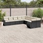 vidaXL Set de sofás de jardín 10 pzas cojines ratán sintético negro vidaXL Set de sofás de jardín 10 pzas cojines ratán sintético negro