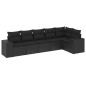 vidaXL Set de sofás de jardín 6 piezas y cojines ratán sintético negro vidaXL Set de sofás de jardín 6 piezas y cojines ratán sintético negro