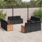vidaXL Set de sofás de jardín 12 piezas cojines ratán sintético negro vidaXL Set de sofás de jardín 12 piezas cojines ratán sintético negro