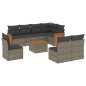 vidaXL Set de muebles de jardín 9 pzas y cojines ratán sintético gris vidaXL Set de muebles de jardín 9 pzas y cojines ratán sintético gris