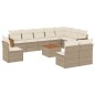 vidaXL Set de sofás de jardín 11pzas con cojines ratán sintético beige vidaXL Set de sofás de jardín 11pzas con cojines ratán sintético beige