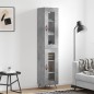 vidaXL Aparador de madera contrachapada gris hormigón 34,5x34x180 cm vidaXL Aparador de madera contrachapada gris hormigón 34,5x34x180 cm