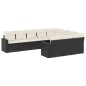 vidaXL Set de sofás de jardín 10 pzas cojines ratán sintético negro vidaXL Set de sofás de jardín 10 pzas cojines ratán sintético negro