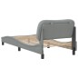 vidaXL Estructura de cama con cabecero de tela gris claro 90x200 cm