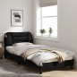 vidaXL Estructura de cama con cabecero de tela negro 90x200 cm