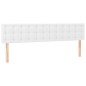 vidaXL Cama box spring colchón y LED cuero sintético blanco 200x200 cm