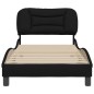vidaXL Estructura de cama con cabecero de tela negro 90x200 cm