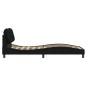 vidaXL Estructura de cama con cabecero de tela negro 90x200 cm