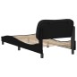 vidaXL Estructura de cama con cabecero de tela negro 90x200 cm