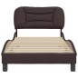 vidaXL Estructura de cama con cabecero de tela marrón oscuro 80x200 cm vidaXL Estructura de cama con cabecero de tela marrón oscuro 80x200 cm