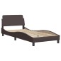 vidaXL Estructura de cama con cabecero de tela marrón oscuro 80x200 cm vidaXL Estructura de cama con cabecero de tela marrón oscuro 80x200 cm
