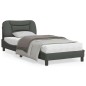 vidaXL Estructura de cama con cabecero de tela gris oscuro 90x190 cm vidaXL Estructura de cama con cabecero de tela gris oscuro 90x190 cm