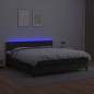 vidaXL Cama box spring colchón y LED cuero sintético negro 180x200 cm vidaXL Cama box spring colchón y LED cuero sintético negro 180x200 cm