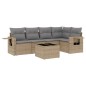 vidaXL Juego de sofás jardín con cojines 6 pzas ratán sintético beige vidaXL Juego de sofás jardín con cojines 6 pzas ratán sintético beige