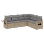 vidaXL Juego de sofás jardín con cojines 6 pzas ratán sintético beige vidaXL Juego de sofás jardín con cojines 6 pzas ratán sintético beige