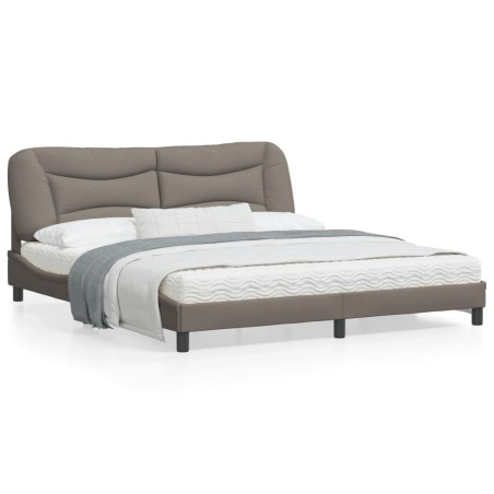 vidaXL Estructura de cama con cabecero de tela gris taupe 180x200 cm
