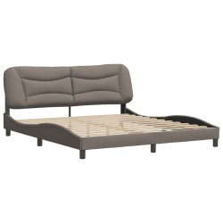 vidaXL Estructura de cama con cabecero de tela gris taupe 180x200 cm