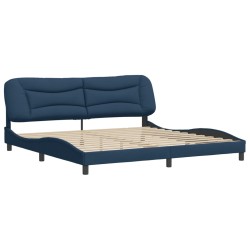 vidaXL Estructura de cama con cabecero de tela azul 200x200 cm