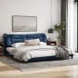vidaXL Estructura de cama con cabecero de tela azul 200x200 cm vidaXL Estructura de cama con cabecero de tela azul 200x200 cm