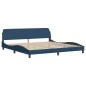 vidaXL Estructura de cama con cabecero de tela azul 200x200 cm vidaXL Estructura de cama con cabecero de tela azul 200x200 cm