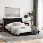 vidaXL Estructura de cama con cabecero de tela negro 140x190 cm vidaXL Estructura de cama con cabecero de tela negro 140x190 cm
