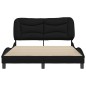 vidaXL Estructura de cama con cabecero de tela negro 140x190 cm vidaXL Estructura de cama con cabecero de tela negro 140x190 cm