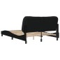 vidaXL Estructura de cama con cabecero de tela negro 140x190 cm vidaXL Estructura de cama con cabecero de tela negro 140x190 cm