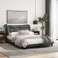 vidaXL Estructura de cama con cabecero de tela gris oscuro 140x200 cm vidaXL Estructura de cama con cabecero de tela gris oscuro 140x200 cm