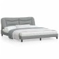 vidaXL Estructura de cama con cabecero gris claro tela 180x200 cm vidaXL Estructura de cama con cabecero gris claro tela 180x200 cm
