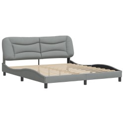 vidaXL Estructura de cama con cabecero gris claro tela 180x200 cm