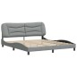 vidaXL Estructura de cama con cabecero gris claro tela 180x200 cm vidaXL Estructura de cama con cabecero gris claro tela 180x200 cm