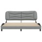 vidaXL Estructura de cama con cabecero gris claro tela 180x200 cm vidaXL Estructura de cama con cabecero gris claro tela 180x200 cm