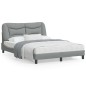 vidaXL Estructura de cama con cabecero de tela gris claro 140x190 cm