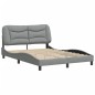 vidaXL Estructura de cama con cabecero de tela gris claro 140x190 cm