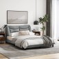 vidaXL Estructura de cama con cabecero de tela gris claro 140x190 cm