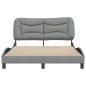 vidaXL Estructura de cama con cabecero de tela gris claro 140x190 cm