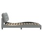 vidaXL Estructura de cama con cabecero de tela gris claro 140x190 cm