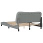 vidaXL Estructura de cama con cabecero de tela gris claro 140x190 cm