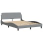 vidaXL Estructura de cama con cabecero de tela gris claro 140x190 cm