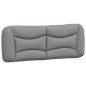 vidaXL Estructura de cama con cabecero de tela gris claro 140x190 cm