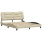 vidaXL Estructura de cama con cabecero de tela color crema 160x200 cm vidaXL Estructura de cama con cabecero de tela color crema 160x200 cm
