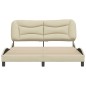 vidaXL Estructura de cama con cabecero de tela color crema 160x200 cm vidaXL Estructura de cama con cabecero de tela color crema 160x200 cm