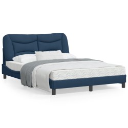 vidaXL Estructura de cama con cabecero tela gris taupe azul 140x200 cm