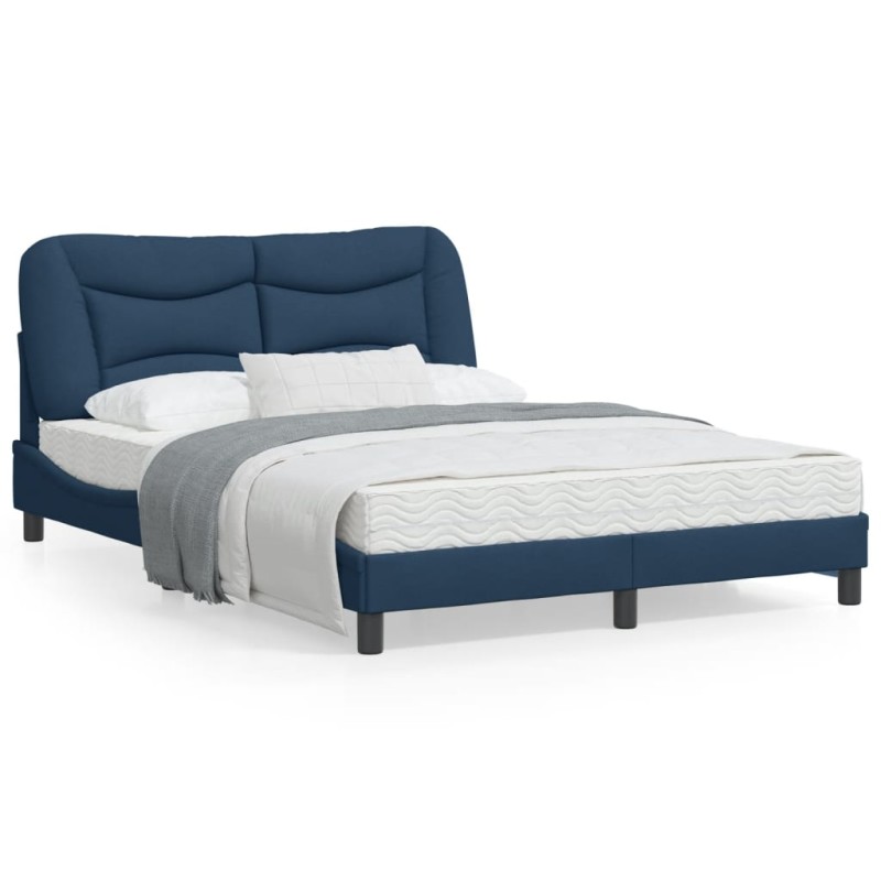 vidaXL Estructura de cama con cabecero tela gris taupe azul 140x200 cm vidaXL Estructura de cama con cabecero tela gris taupe azul 140x200 cm